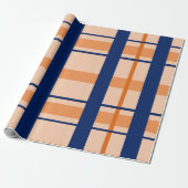 Oranje Buffalo Plaid Wrapping Paper Cadeaupapier (Uitgerold)