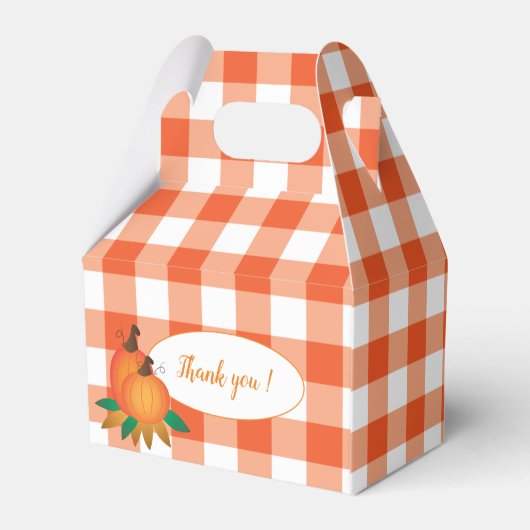 Oranje Buffel Cheque en Pompoenen Favoriete Dozen Bedankdoosjes (Achterkant)
