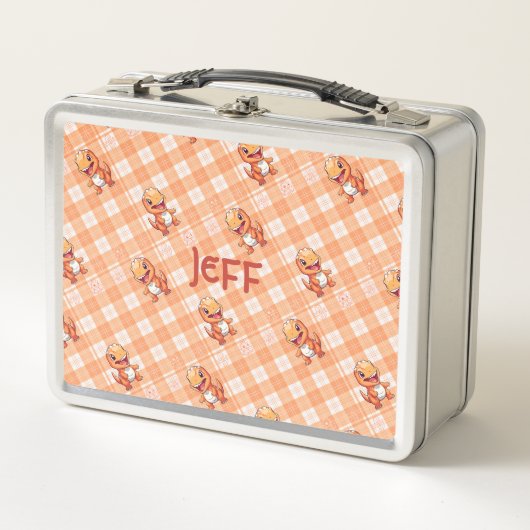 Oranje Buffelcontrole met Dinosaurussen en Monogra (Voorkant)