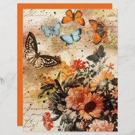  Oranje buikvlies Collage Scrapbook Paper
