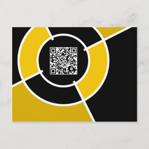 oranje bulseye QR-code Briefkaart