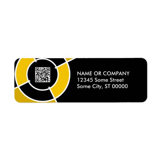 oranje bulseye QR-code Etiket (Voorkant)