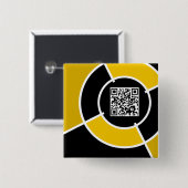 oranje bulseye QR-code Vierkante Button 5,1 Cm (Voorkant /achterkant)