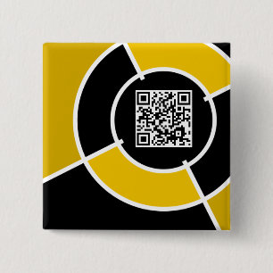 oranje bulseye QR-code Vierkante Button 5,1 Cm