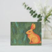Oranje Bunny Briefkaart (Staand voorkant)