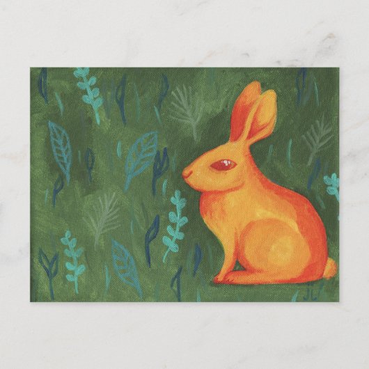 Oranje Bunny Briefkaart (Voorkant)
