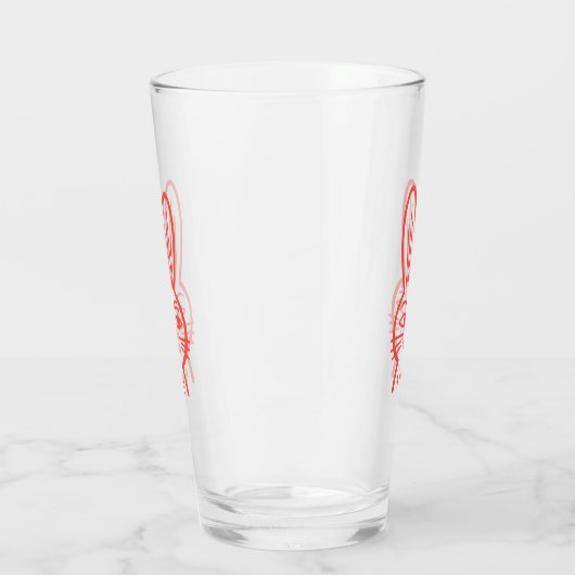 Oranje Bunny Glass Glas (Links)