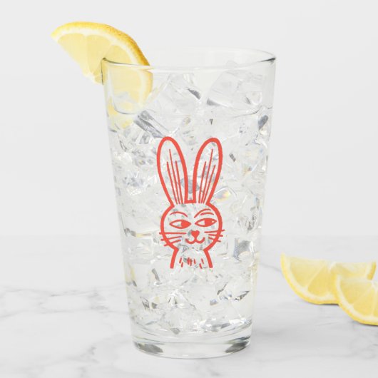 Oranje Bunny Glass Glas (Voorkant ijs)