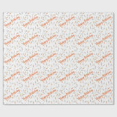 Oranje Bunny Happy Birthday Wrapping Paper Cadeaupapier (Vlak)