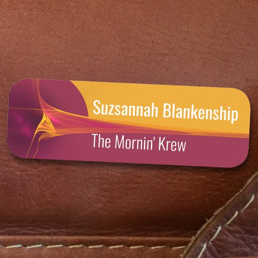 Oranje Burgundy Blast GStreked Background Name Tag