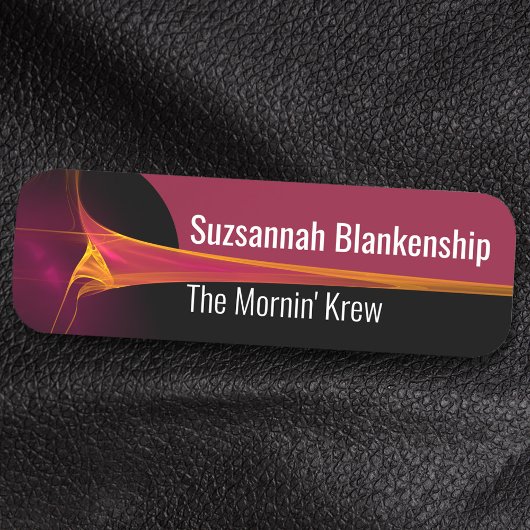 Oranje Burgundy Blast Streked Background Naamplaatje