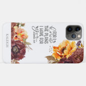 Oranje Burgundy Floral Christelijke Bijbel Verse Case-Mate iPhone Case (Achterkant (horizontaal))