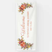 Oranje Burgundy Floral Vrijgezellenfeest Welkom Spandoek (Verticaal)