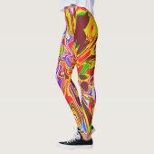 Oranje, Burgundy Psychedelic Flower Design Legging (Links)