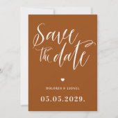 Oranje Burnt Pink Save the date Uitnodiging (Voorkant)