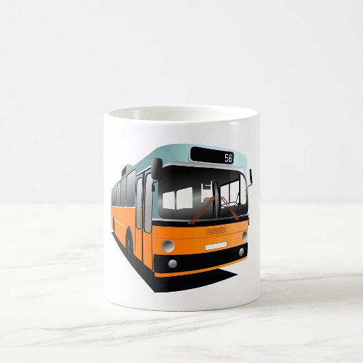 Oranje bus koffiemok