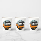 Oranje bus papieren bekers
