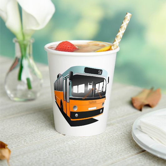 Oranje bus papieren bekers