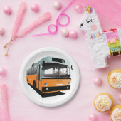 Oranje bus papieren bordje (Feest)