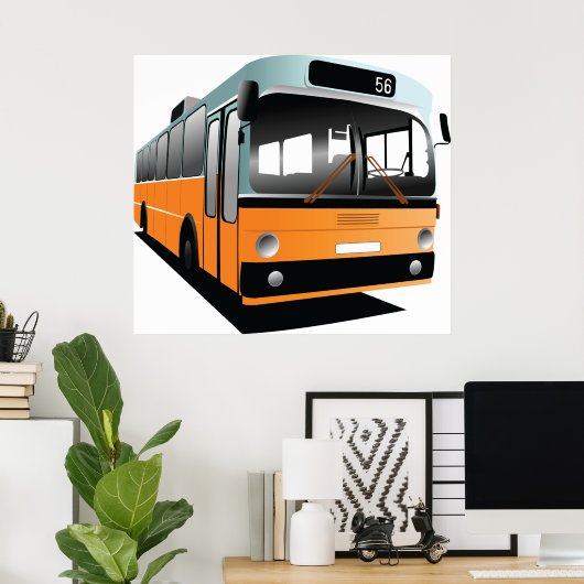 Oranje bus poster (Thuiskantoor)