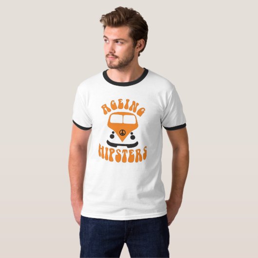 oranje bus t-shirt verouderd (Voorkant volledig)