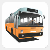 Oranje bus vierkante sticker (Voorkant)