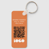 Oranje Business Logo QR Code, Bedrijf Horizontaal Sleutelhanger (Achterkant)