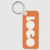 Oranje Business Logo QR Code, Bedrijf Horizontaal Sleutelhanger (Voorkant)