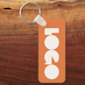 Oranje Business Logo QR Code, Bedrijf Horizontaal Sleutelhanger (Voorkant)