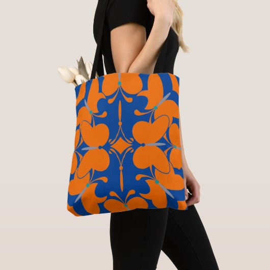 Oranje Butterflies Fun Canvas tas (Dichtbij)