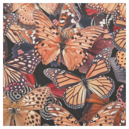 Oranje Butterflies Stof (Swatch)