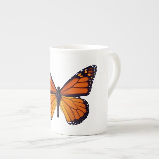 Oranje Butterfly Bone China Mok (Voorkant rechts)