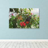 ORANJE BUTTERFLY CANVAS AFDRUK (Insitu (Houten vloer))