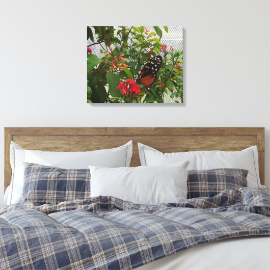 ORANJE BUTTERFLY CANVAS AFDRUK (Insitu (Slaapkamer))