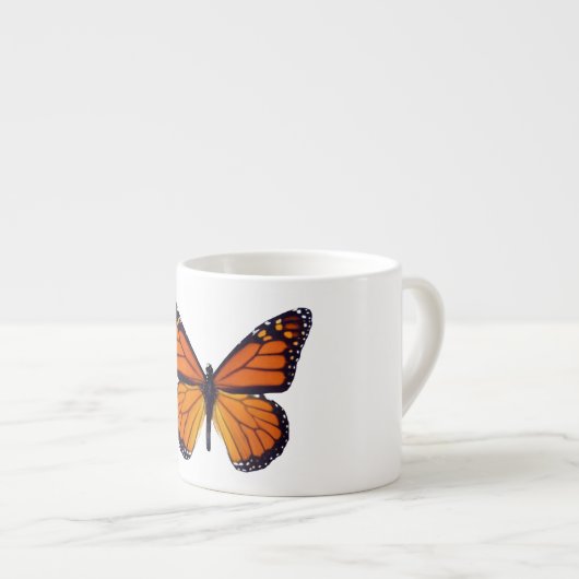 Oranje Butterfly Espresso Mok (Voorkant rechts)