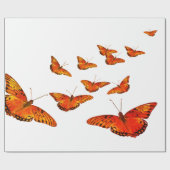 ORANJE BUTTERFLY GIFT WRAPPING PAPIER (Vlak)