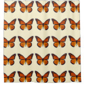Oranje Butterfly-gordijn Douchegordijn (Voorkant)