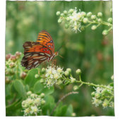 Oranje Butterfly-gordijn Douchegordijn (Voorkant)