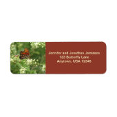 Oranje Butterfly Return Address Labels (Voorkant)