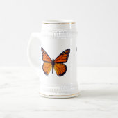 Oranje Butterfly Stein Bierpul (Voorkant links)