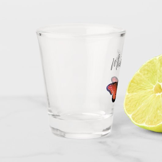 Oranje Butterfly Swallowtail Elegant Shot Glas (Links)