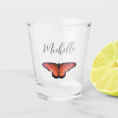 Oranje Butterfly Swallowtail Elegant Shot Glas (Voorkant)