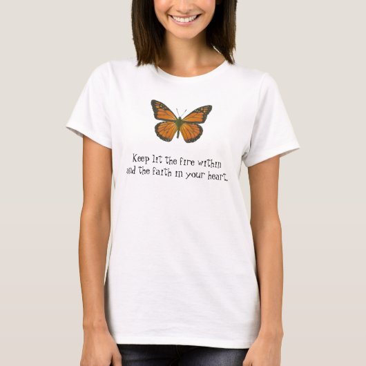 Oranje Butterfly T-Shirt (Voorkant)