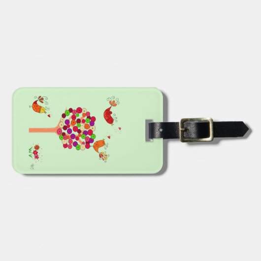 Oranje Button Bagagelabel (Voorkant horizontaal)