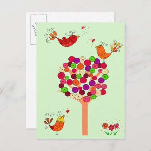 Oranje Button Briefkaart (Voorkant / Achterkant)