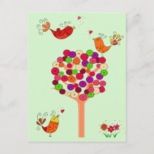 Oranje Button Briefkaart