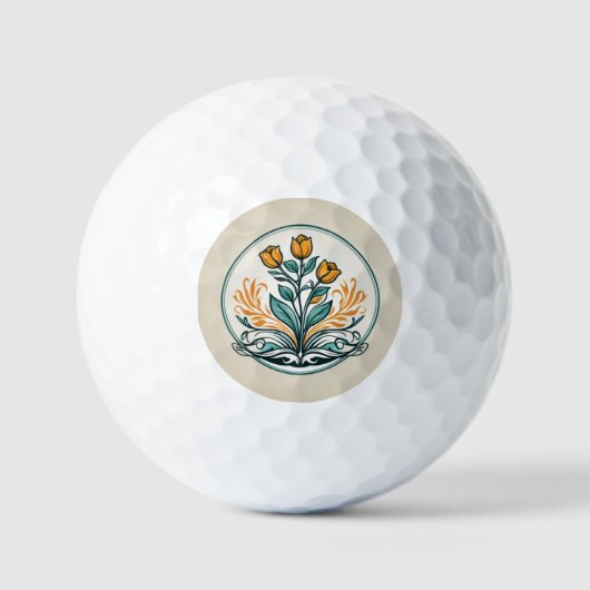 Oranje Button Golfballen (Voorkant)