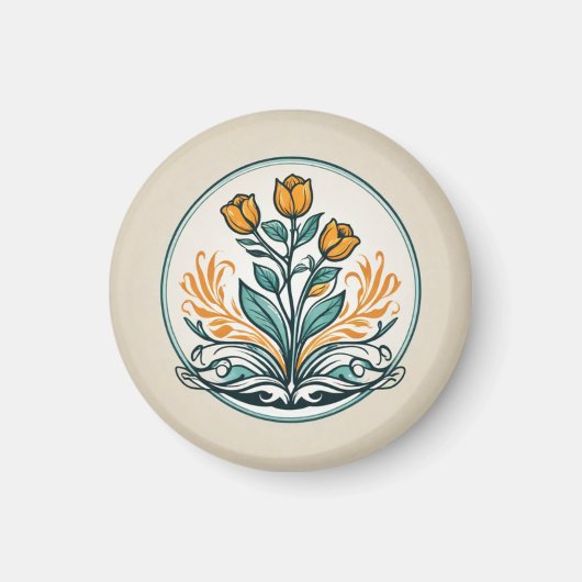 Oranje Button Magneet (Voorkant)