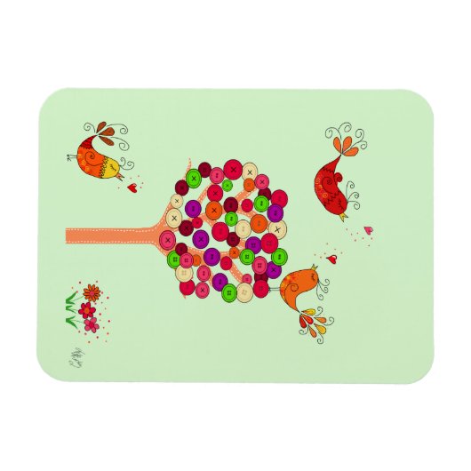 Oranje Button Magneet (Horizontaal)