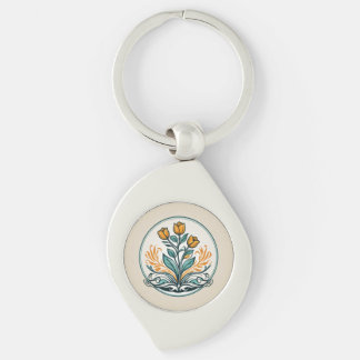 Oranje Button Sleutelhanger